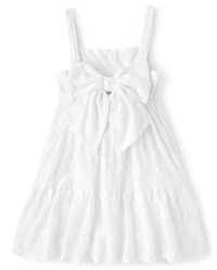 Girls Eyelet Bow Back Dress