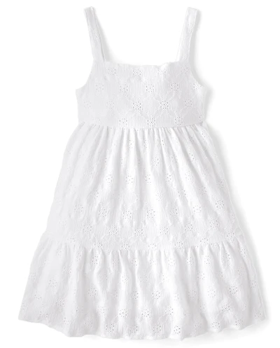 Girls Eyelet Bow Back Dress