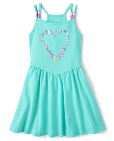Girls Hello Kitty® And Friends Friendship Bracelet Beaded V-Waist Dress