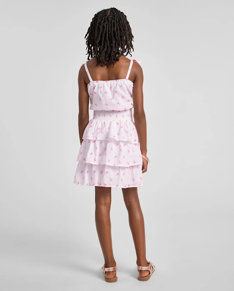 Girls Mommy And Me Floral Smocked Flounce Dress