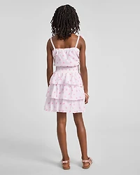 Girls Mommy And Me Floral Smocked Flounce Dress