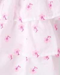 Girls Mommy And Me Floral Smocked Flounce Dress