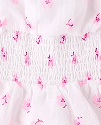 Girls Mommy And Me Floral Smocked Flounce Dress