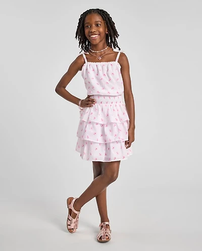 Girls Mommy And Me Floral Smocked Flounce Dress