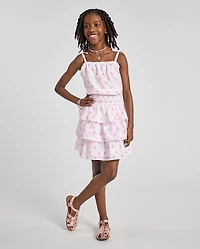 Girls Mommy And Me Floral Smocked Flounce Dress