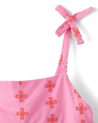 Girls Embroidered Floral Dress