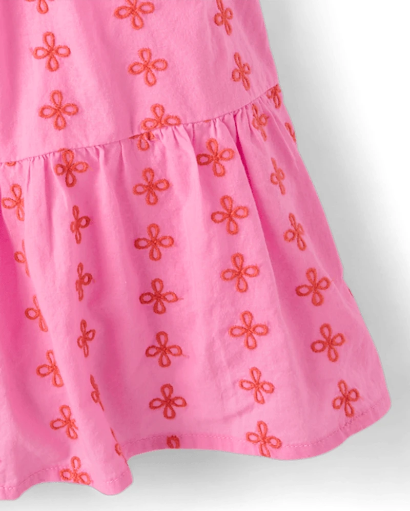 Girls Embroidered Floral Dress