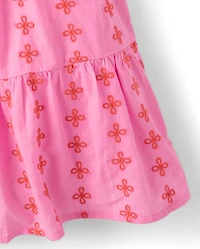 Girls Embroidered Floral Dress