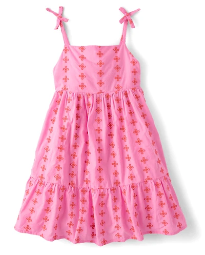 Girls Embroidered Floral Dress