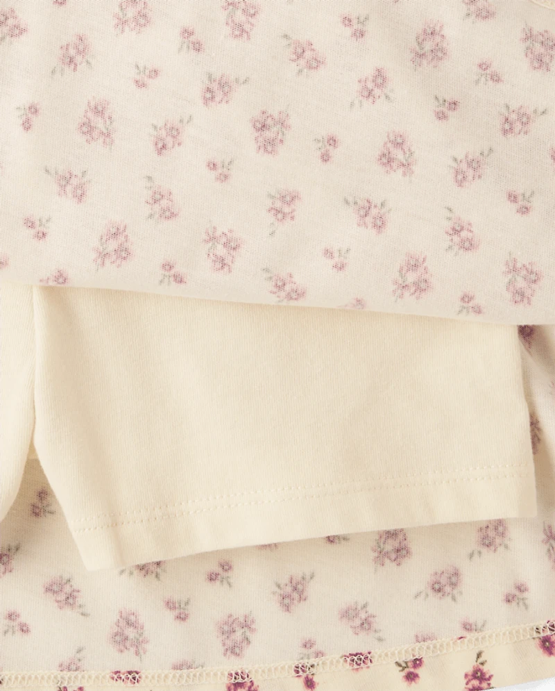 Robe fleurie à taille en V pour filles