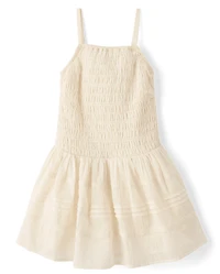 Girls Smocked Drop Waist Dress