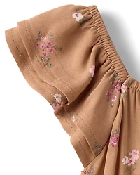 Girls Floral Flutter Romper