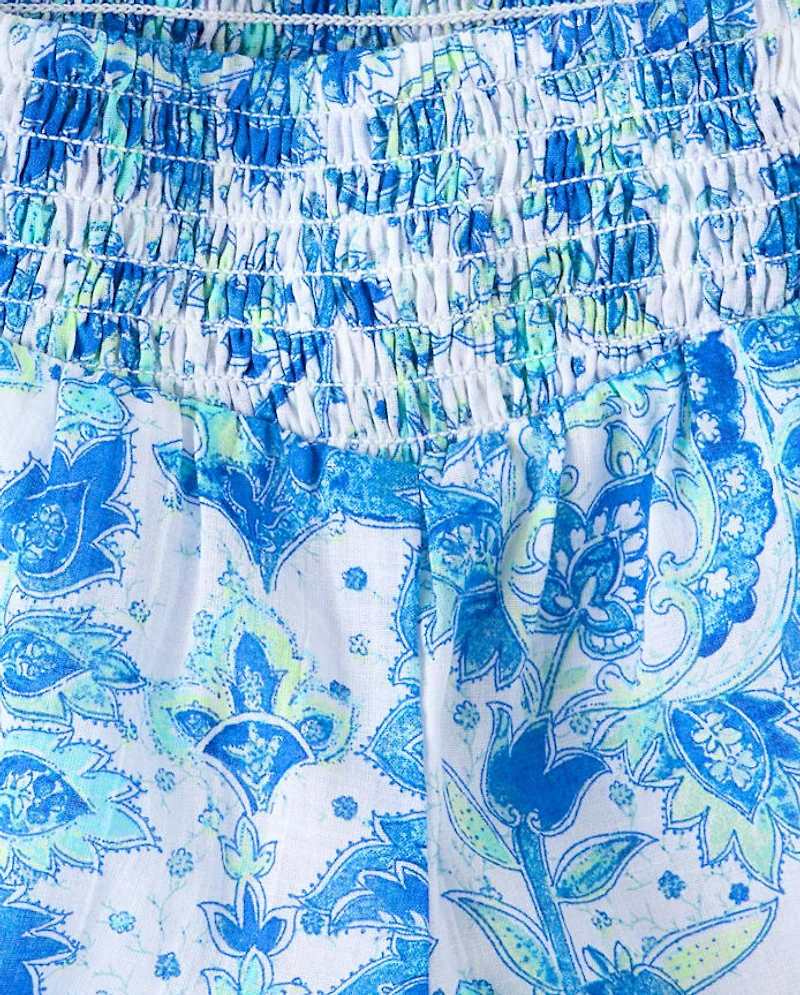 Girls Paisley Textured 2-Piece Outfit Set