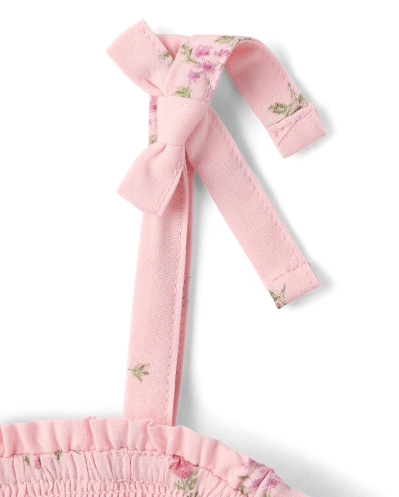 Girls Floral Ruffle 2-Piece Outfit Set