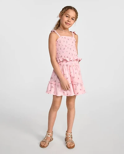 Girls Floral Ruffle 2-Piece Outfit Set
