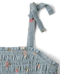 Girls Floral Textured 2-Piece Outfit Set
