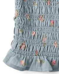 Girls Floral Textured 2-Piece Outfit Set