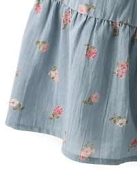 Girls Floral Textured 2-Piece Outfit Set