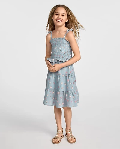 Girls Floral Textured 2-Piece Outfit Set