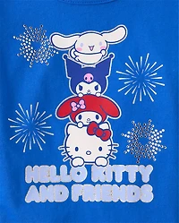 Girls Hello Kitty® And Friends Rhinestone Eyelet Flutter Top