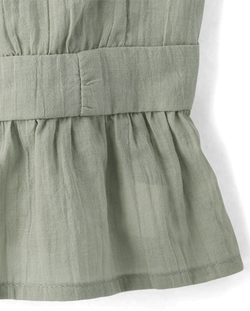 Débardeur texturé à bretelles nouées pour filles