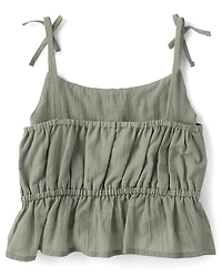 Débardeur texturé à bretelles nouées pour filles