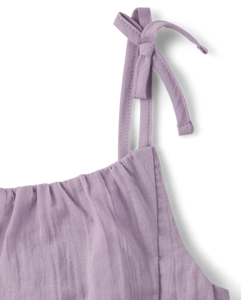 Débardeur texturé à bretelles nouées pour filles