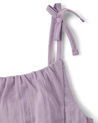 Débardeur texturé à bretelles nouées pour filles