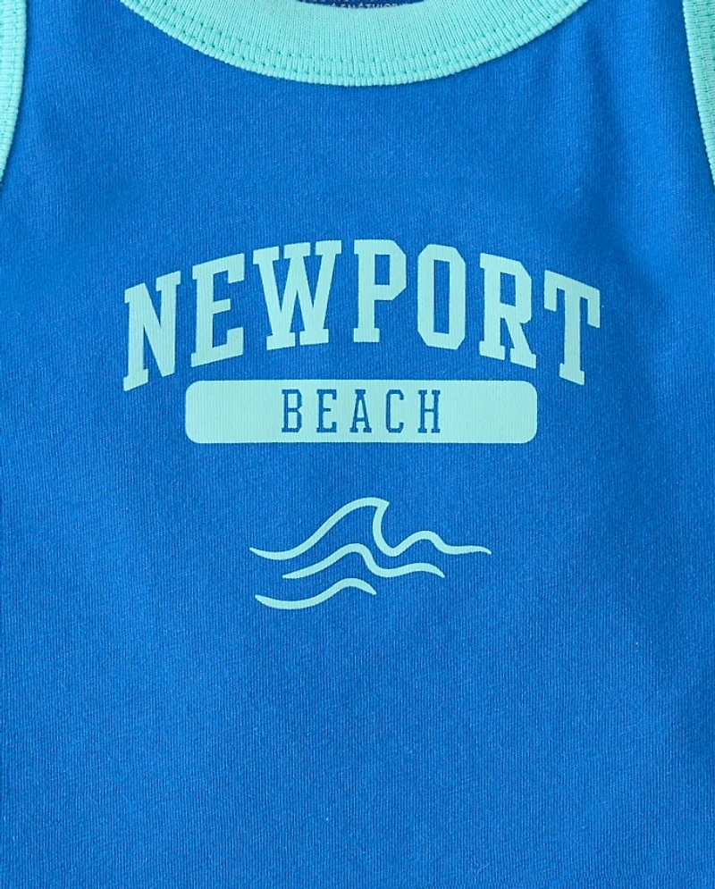 Girls Colorblock Graphic Tank Top