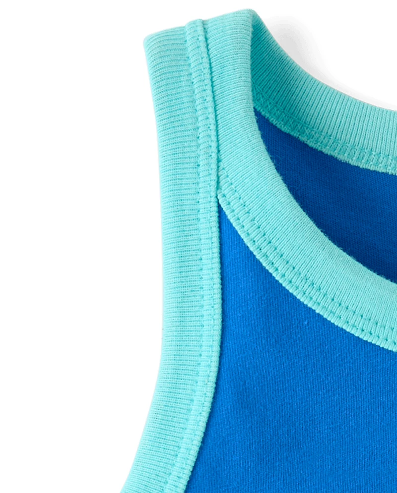 Girls Colorblock Graphic Tank Top