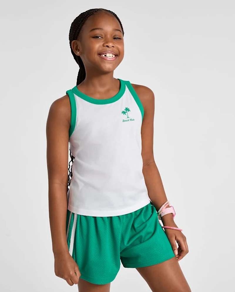 Girls Colorblock Graphic Tank Top