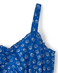 Womens Mommy And Me Embroidered Floral V-Waist Dress