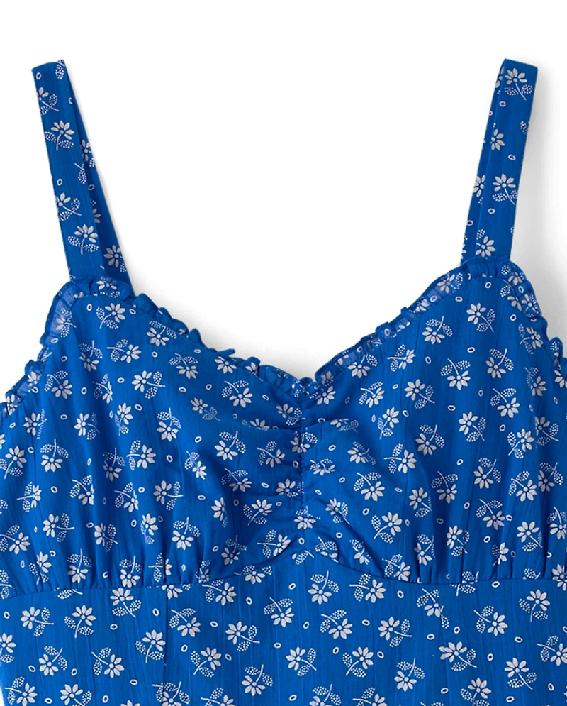 Womens Mommy And Me Embroidered Floral V-Waist Dress