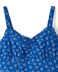 Womens Mommy And Me Embroidered Floral V-Waist Dress