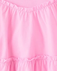 Girls Ribbed Tiered V-Waist Dress