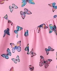 Girls Print V-Waist Romper