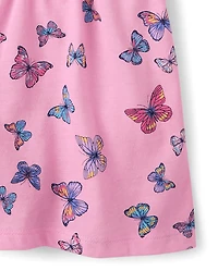 Girls Print V-Waist Romper