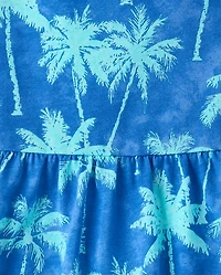 Girls Print Cross Back Dress