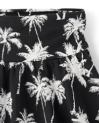 Girls Print High Rise Ruched Skort