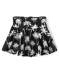 Jupe-short imprimée taille haute froncée pour filles