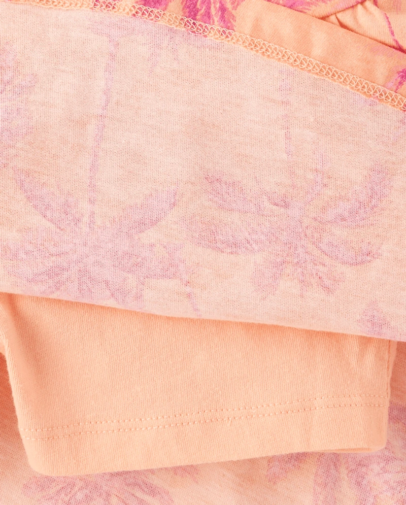 Jupe-short froncée taille haute imprimée pour filles