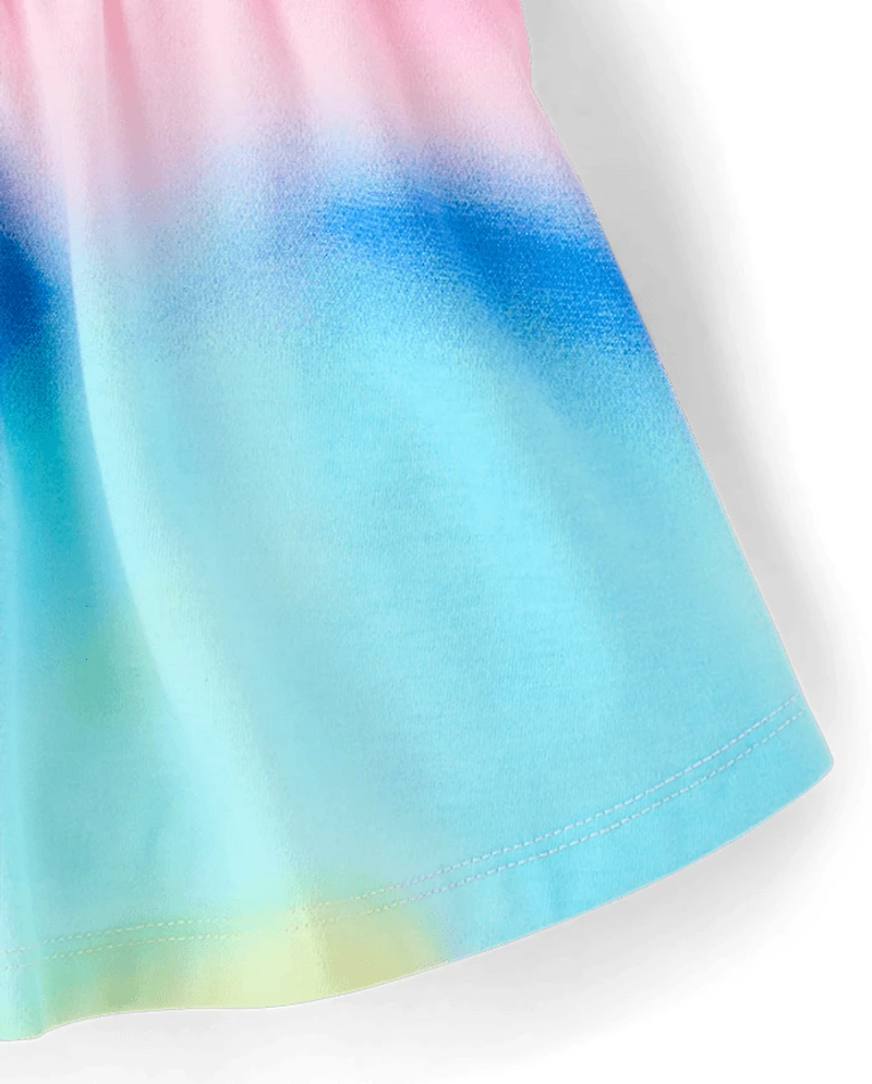 Girls Print High Rise Ruched Skort