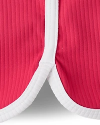 Girls High Rise Ribbed Dolphin Bike Shorts