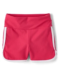 Girls High Rise Ribbed Dolphin Bike Shorts