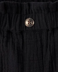 Girls Gauze Paperbag Waist Shortie Shorts