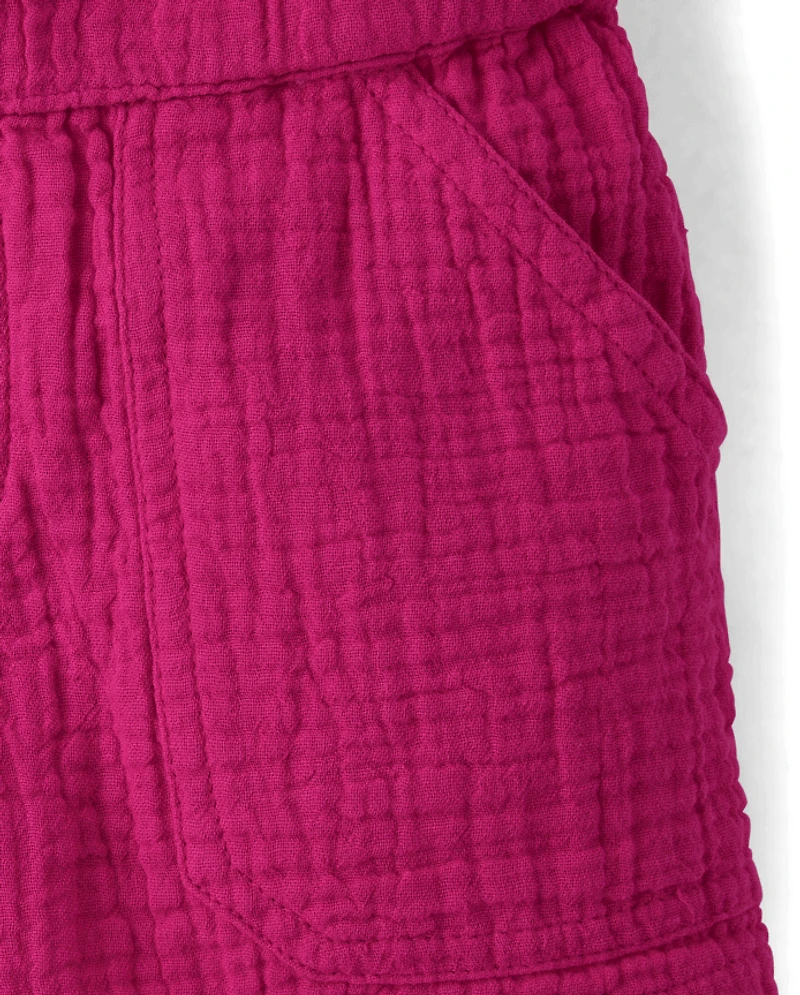 Shorty en gaze à taille haute pour filles