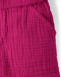 Shorty en gaze à taille haute pour filles