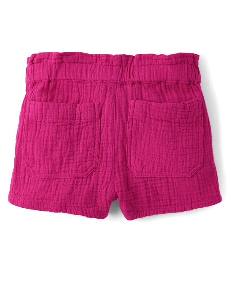 Shorty en gaze à taille haute pour filles