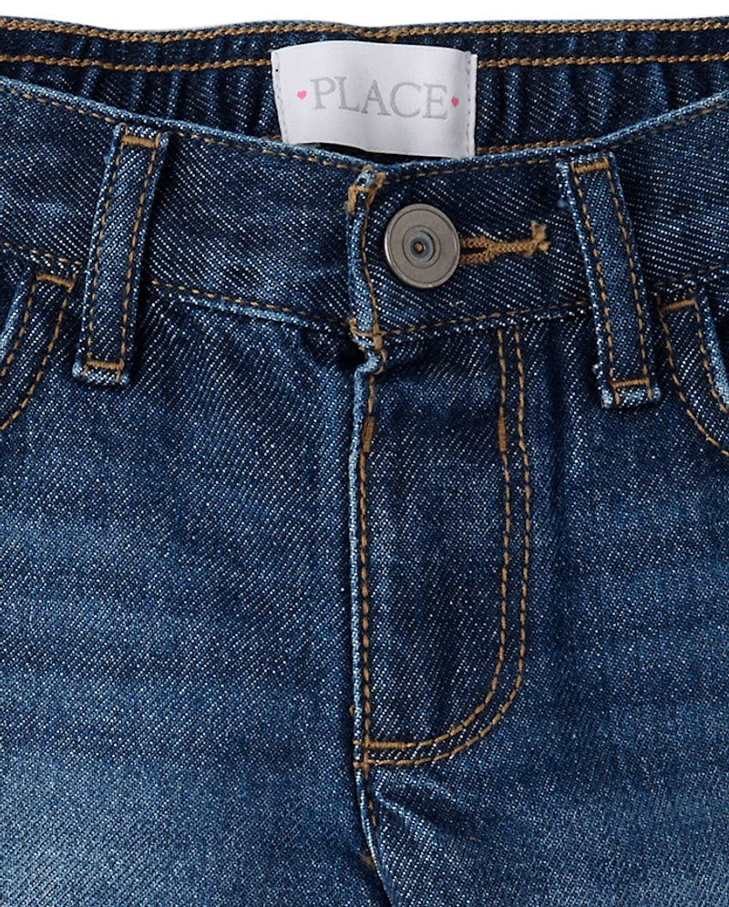 Girls Ripped Shortie Jean Shorts