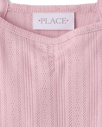 Girls Pointelle V-Waist Dress